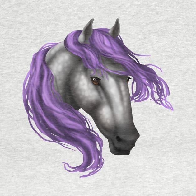 Horse Head - Dapple Purple Mane by FalconArt